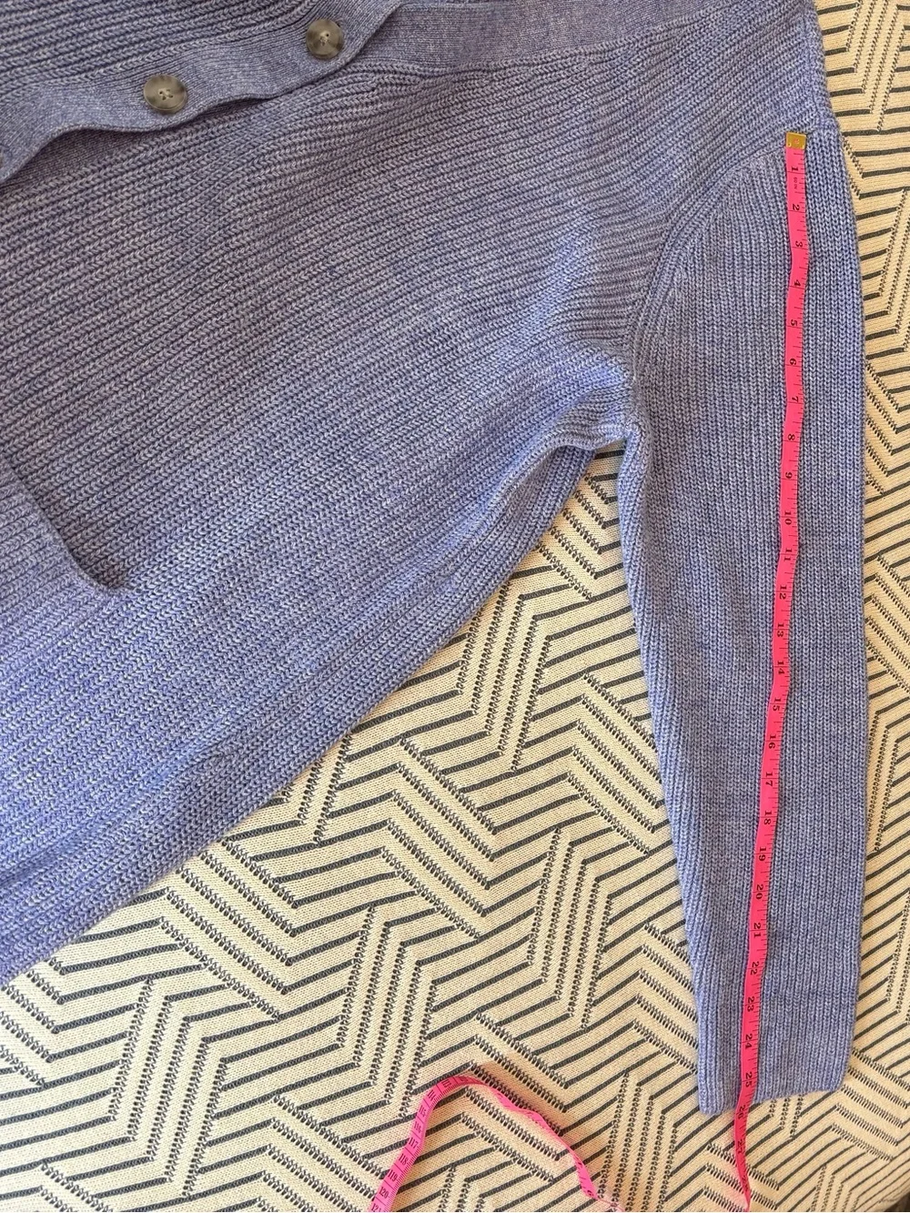 Lands' End Drifter Light Lavender V-Neck Button Cardigan, NWT 1X. - Picture 3 of 5